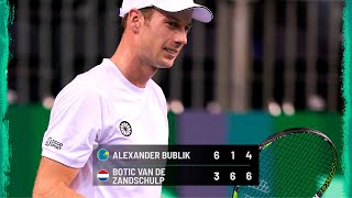 Group stage of the Davis Cup final - Kazakhstan vs Netherlands: Match highlights Alexander Bublik vs Botik van de Zandshulp