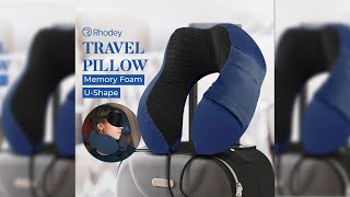 Pratinjau video produk Rhodey Bantal Leher Travel Memory Foam U-Shaped Neck Pillow - SER43