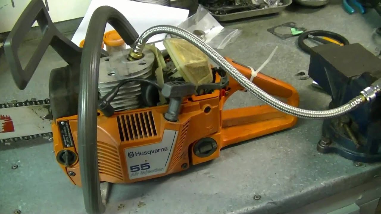 Compression Test of HUSQVARNA 55 Chainsaw - YouTube jonsered chainsaw fuel filter 