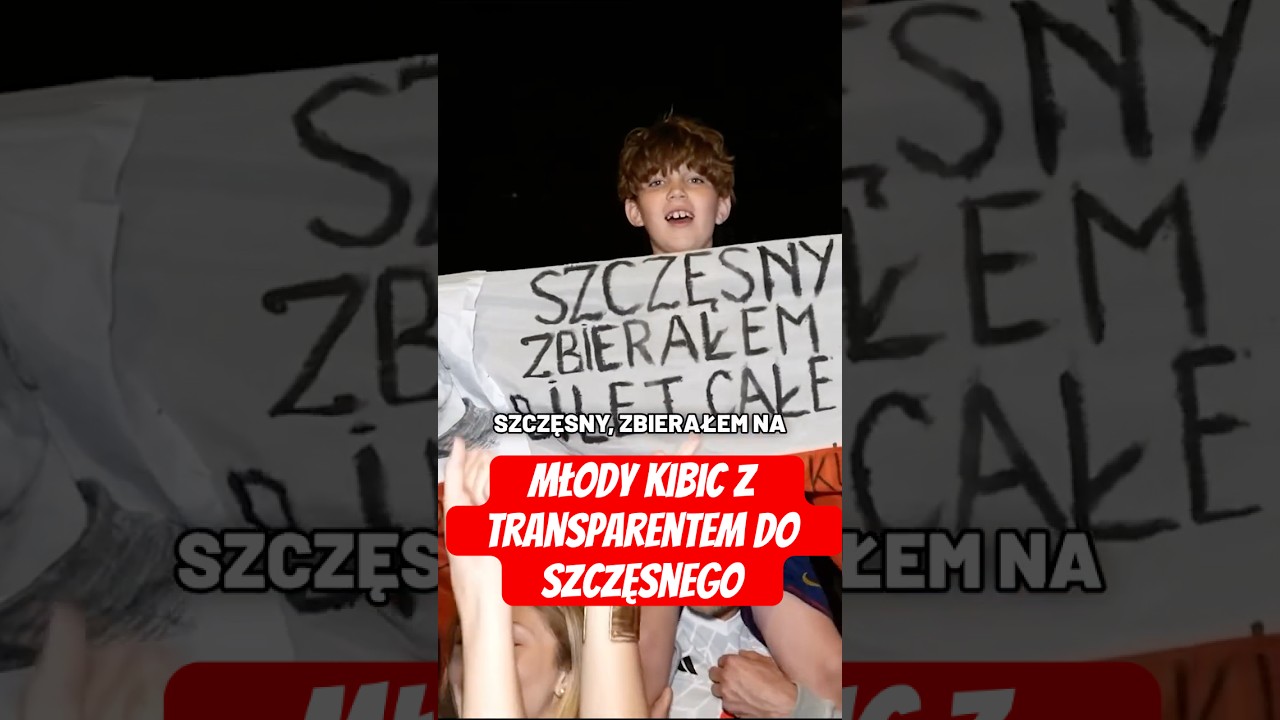 Młody kibic z transparentem do szczęsnego #shorts