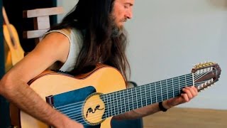 Estas Tonne plays his new 10 string guitar for the first time