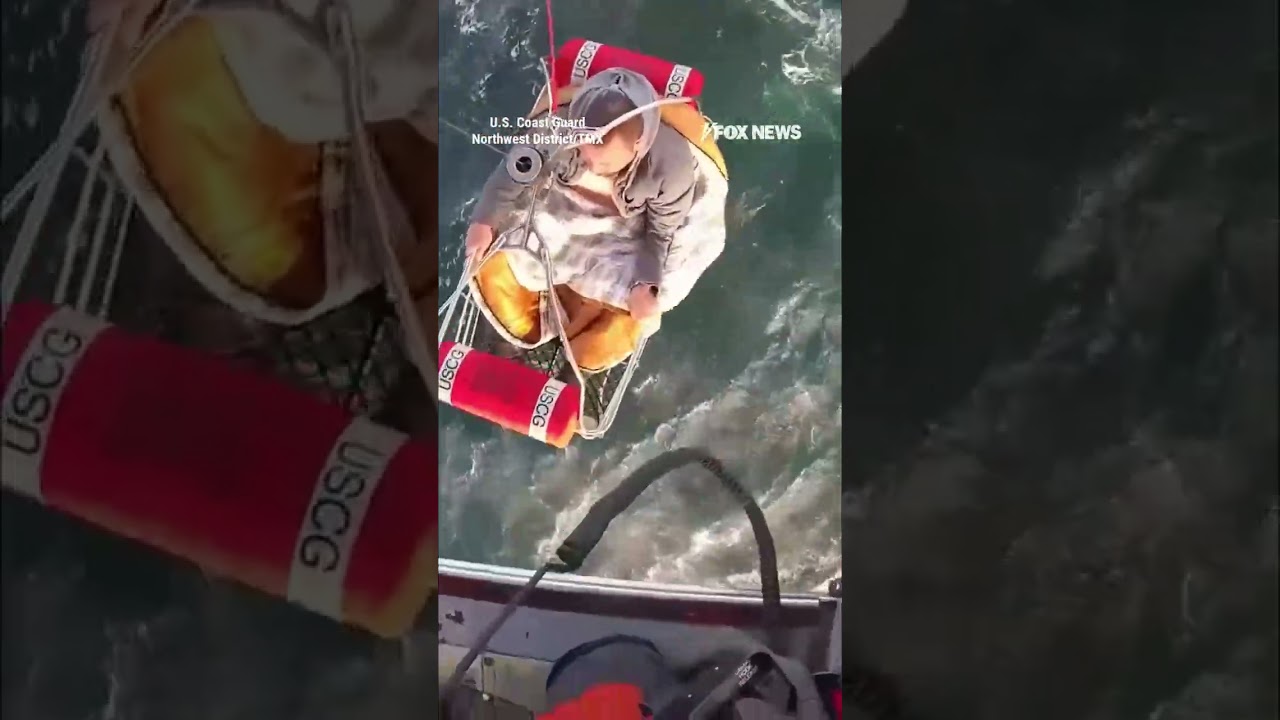 WATCH: Coast Guard crews rescue four fishermen stuck at sea #shorts #coastguard #sea #rescue #fox