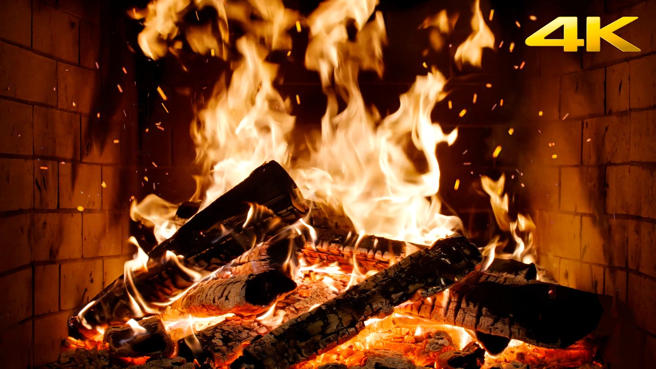 🔥 Crackling Winter Fireplace with Gentle Firelight and Whispering Crackles for Midnight Reading