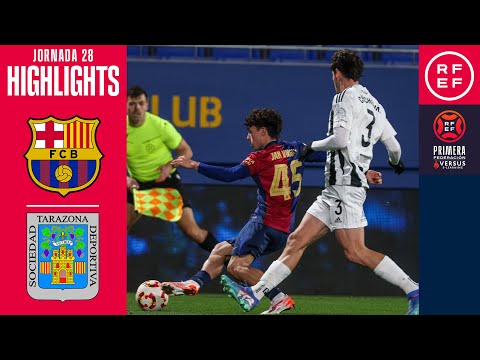 (RESUMEN Y GOLES) FC Barcelona "B" 1-1 SD Tarazona / J28 - 1ª RFEF / Fuente: YouTube Real Federación Española de Fútbol 