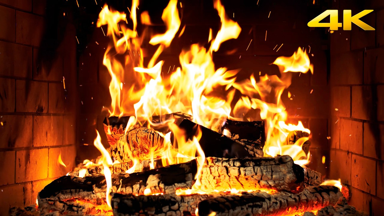 🔥 Fireplace Snow Silence with Slow-Burning Logs and Peaceful Crackles for Serene Winter Holidays