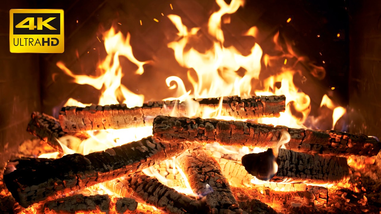 🔥 EVENING Glow FIREPLACE (NO MUSIC) with SOOTHING Ember POPS and Warm RADIANCE for Zen Atmosphere