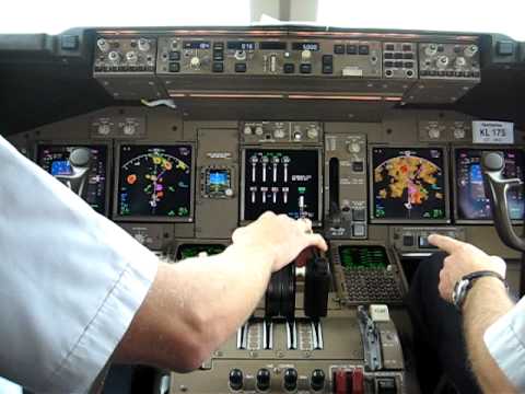 KLM Boeing 747 take off Hong Kong cockpit view - YouTube