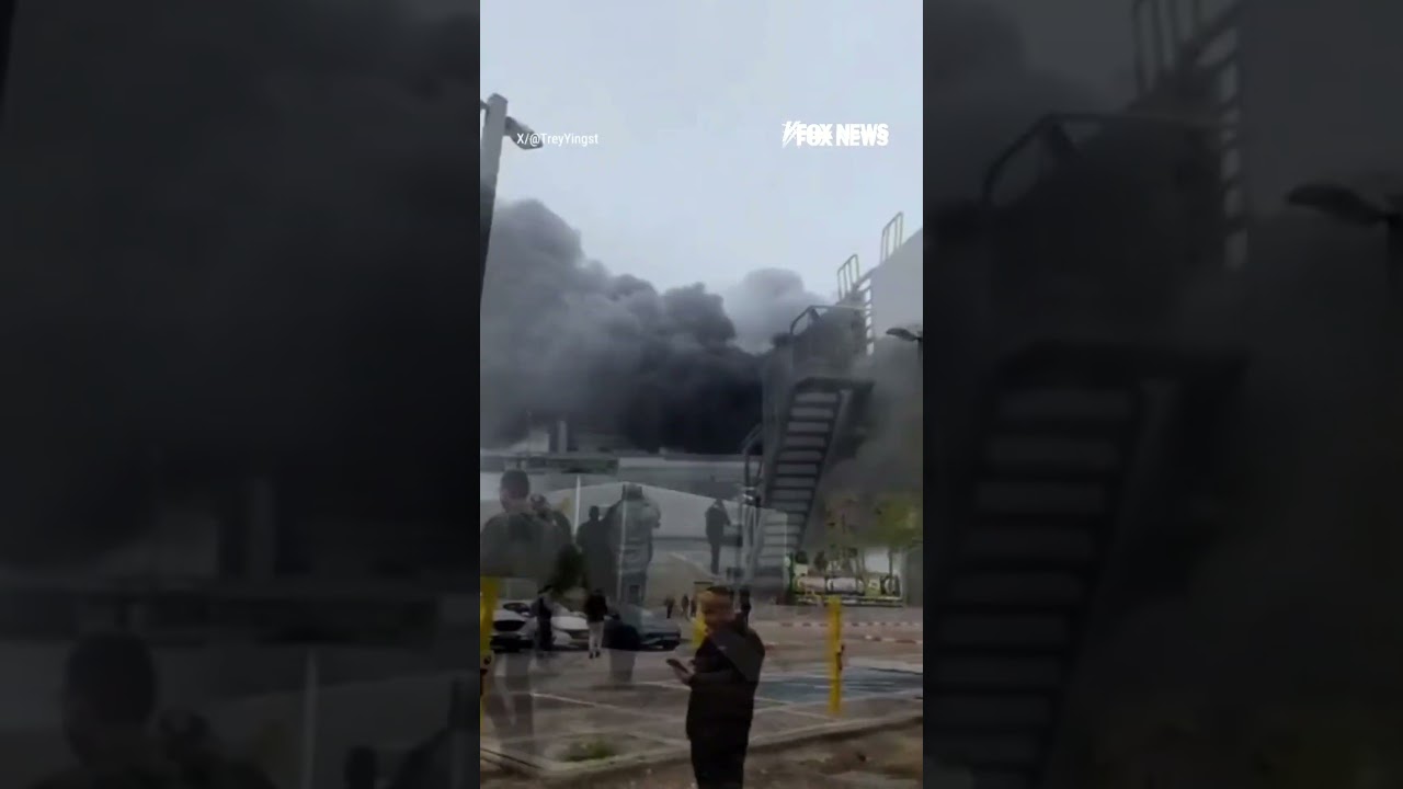 Plume of black smoke seen for miles after MISSLE ATTACK in Israel #foxnews #news #us #fox