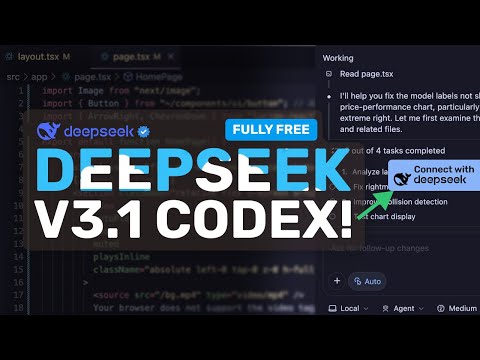 Deepseek V3.1 Codex:  Deepseek with Codex VS Code Extension IS AWESOME!