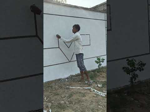 wall painting rustic design masking tape new texture #wallcoverings #trendingvideo #homedecor #art