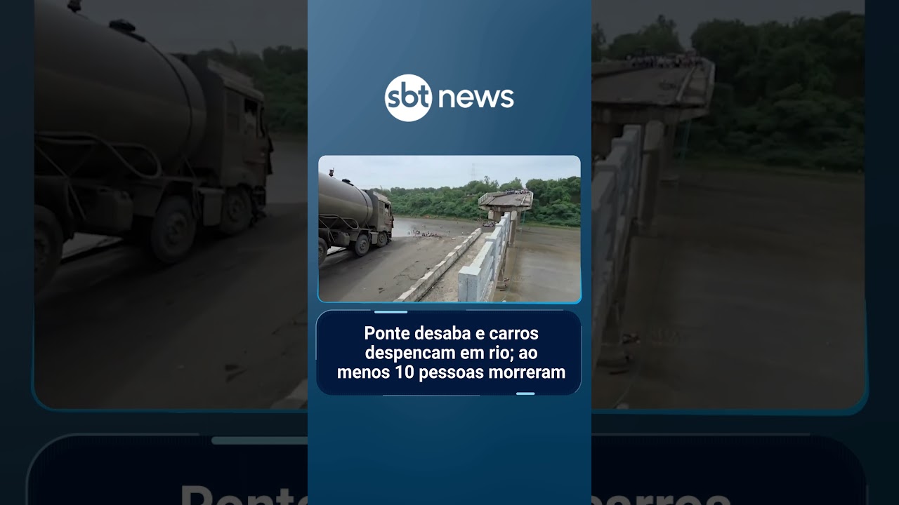 Ponte desaba e carros despencam em rio ao menos 10 pessoas morreram | SBTManhã