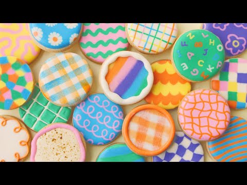 まるいクッキーをかわいくする20アイデア🍊🌼【アイシングクッキー】satisfying cookie decorating|colorful pop cookies