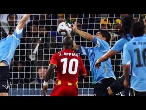 2010 世界盃 蘇亞雷斯排球手救空門 烏拉圭 vs 加納  (廣東話評述)
