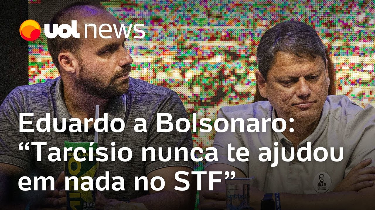 Eduardo critica Tarcísio para Bolsonaro Nunca te ajudou em nada no STF veja prints de mensagens