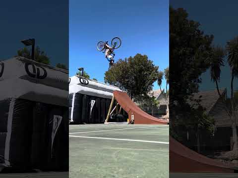 E bike back flip to air bag