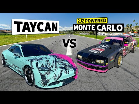 Hoonigan's Exciting Showdown: Porsche Taycan Turbo vs. Modified Monte Carlo