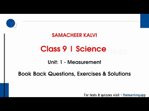 Measurement | Unit 1  | Class 9 | Physics | Science | Samacheer Kalvi | TNPSC