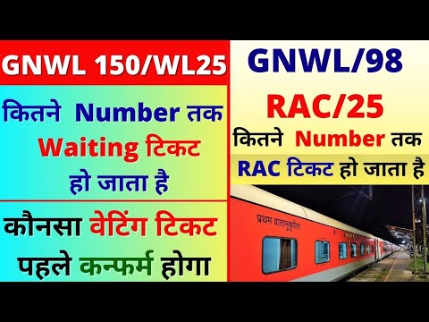 GNWL/98 Rac/25 कितने  Number तक  RAC टिकट Confirm हो जाता है