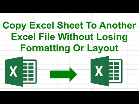 Excel Tutorial | Copy Excel Sheet To Another Excel File Without Losing Formatting Or Layout.