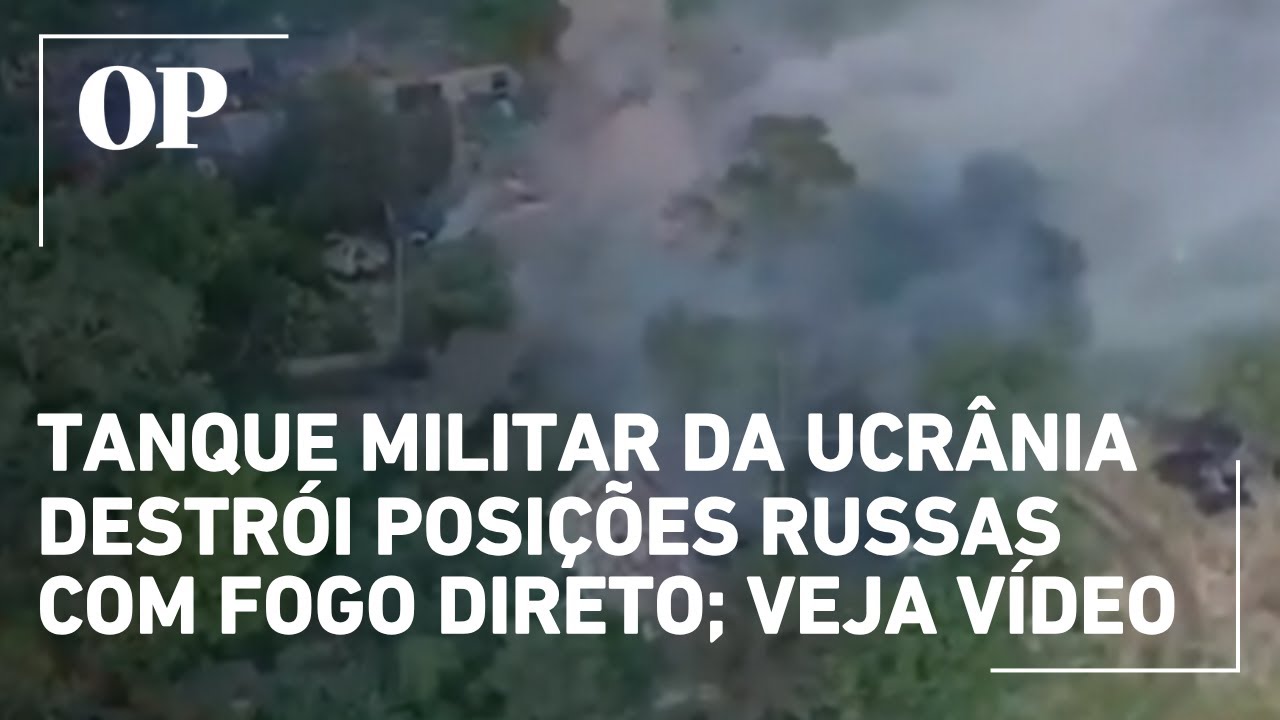 Tanque militar da Ucrânia destrói posições russas com fogo direto veja vídeo
