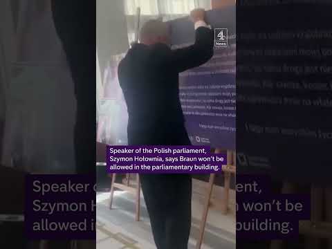 Far-right Polish MP banned from parliament after destroying LGBT exhibition