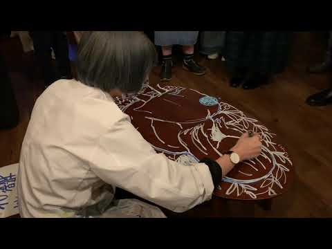 フクザワ個展「OLのもっちゃんの部屋」展 1日目 ライブペイント (2019.11.18)