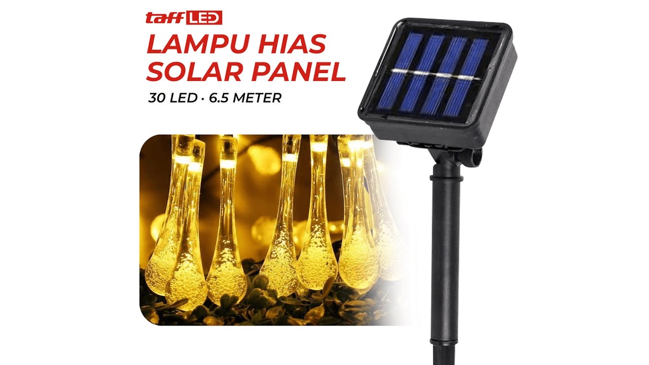 Pratinjau video produk TaffLED Lampu Hias String Lights Raindrop Solar 30LED 6.5M Warm White - SP030