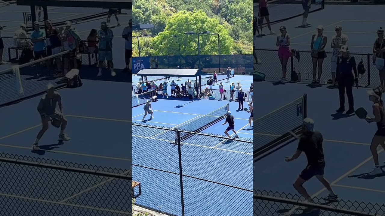 The angle is suboptimal but this might be the best pickleball point you’ll see all weekend. 🔥