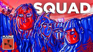 YouTube thumbnail for hJune's video titled 'Rust but I hired the DREAM TEAM…'