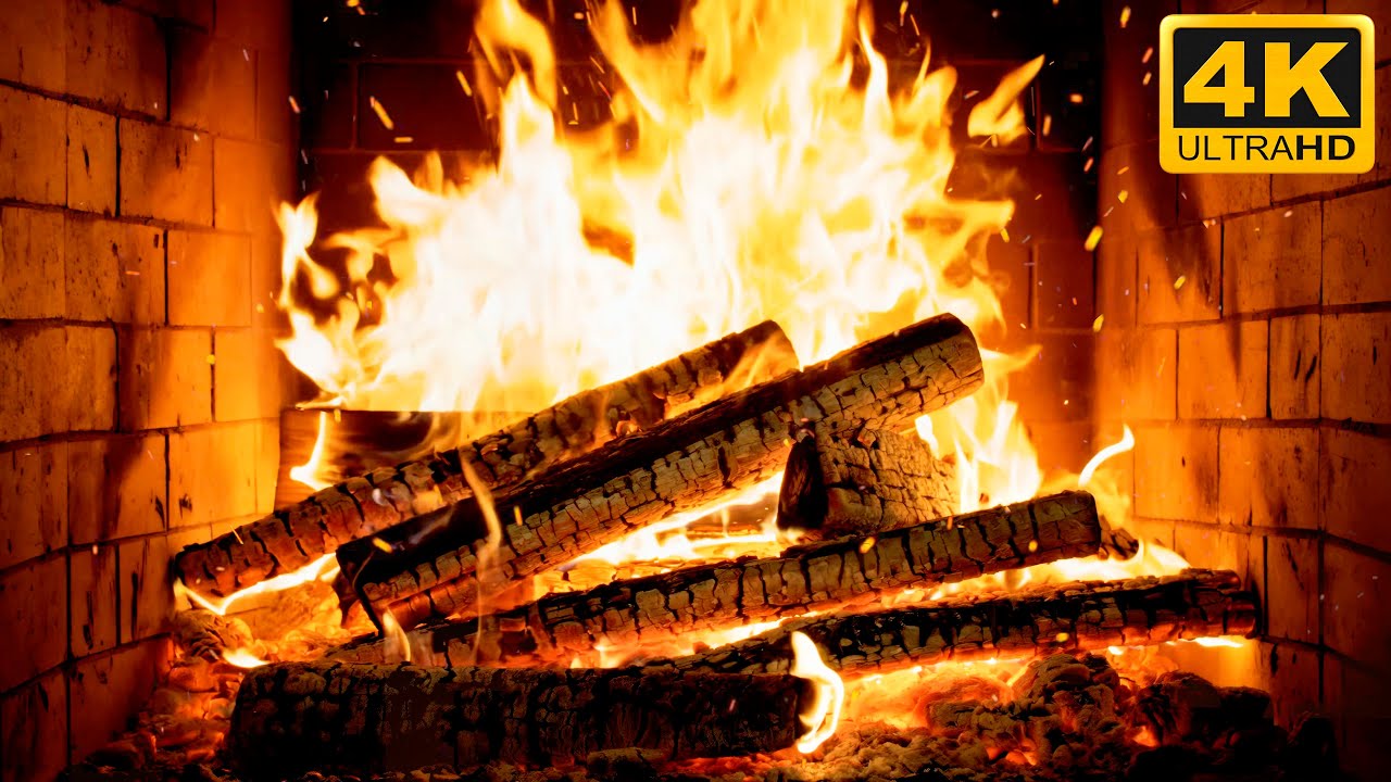 🔥 SMOLDERING Log Fireplace (12 HOURS) with Crackling LOGS & Dancing FLAMES for Christmas ATMOSPHERE