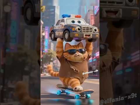 Cat's Toy Police Car BROKE 🚓 A Real Police Officer Shows Up #shorts #funny #cat #cute #animals