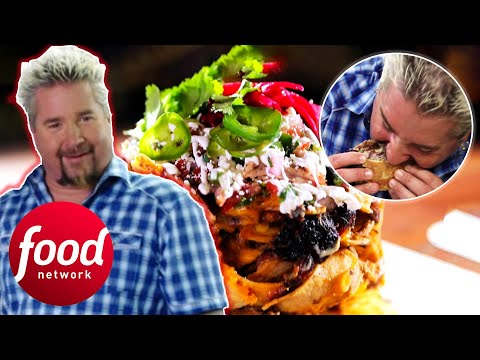 Guy Fieri makes Amazing TRASH CAN NACHOS at His Cancún Restaurant | Diners, Drive-Ins & Dives