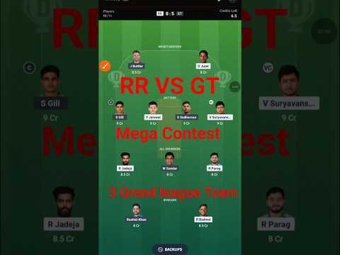 RR VS GT T20 Dream11 Prediction | RR VS GT Dream11 Team Of Today Match | RR VS GT dream11 |