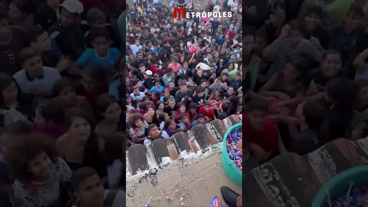 Crianças recebem doações de doces em Ceilândia