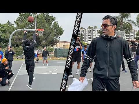 Manny Pacquiao Hits Buckets After Brutal AM Training for Mario Barrios Fight!