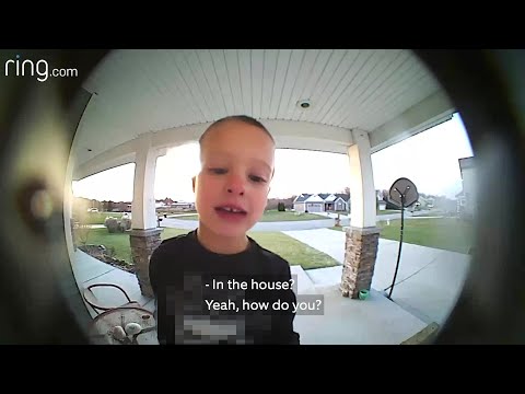 Boy uses Ring Doorbell to call dad