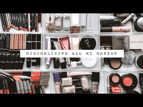 MINIMALIZING ALL MY MAKEUP | CLEAR OUT + DECLUTTER WTH ME |  I Covet Thee