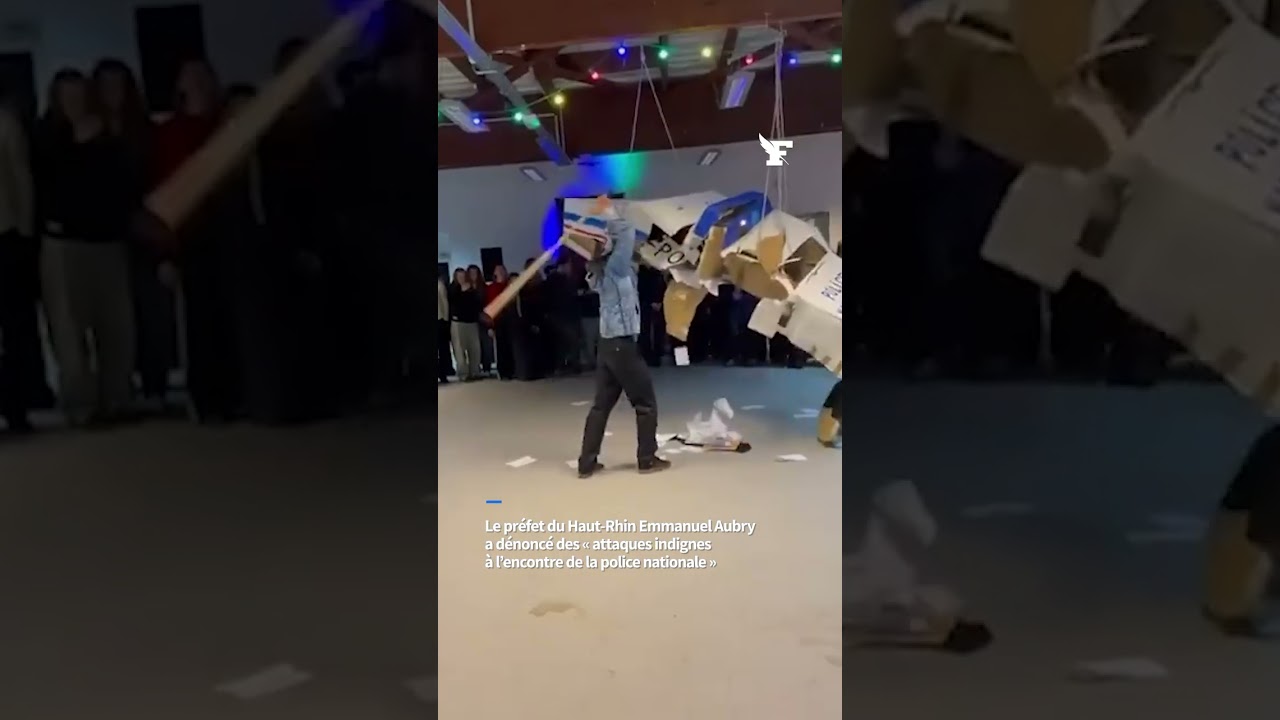 À Mulhouse, des étudiants ont détruit une sculpture de voiture de police