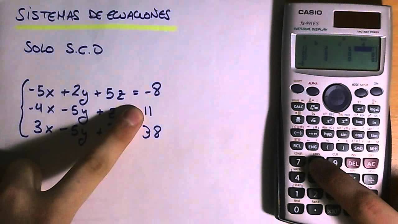 Sistemas De Ecuaciones Con Calculadora - YouTube