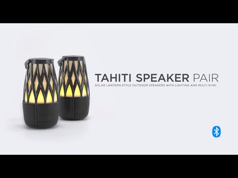 ION Audio Tahiti Speaker Pair Black - SOLAR LANTERN-STYLE BLUETOOTH-ENABLED SPEAKERS WITH LIGHTING