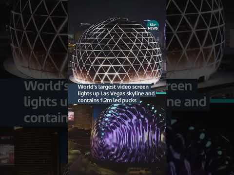 World’s largest video screen lights up Las Vegas skyline and contains 1.2m led pucks #itvnews