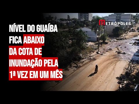 Nível do Guaíba fica abaixo da cota de inundação pela 1ª vez em um mês