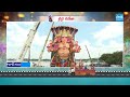 Khairatabad Ganesh Drone Visuals At Tank Bund | Maha Ganapathi Immersion | @SakshiTV  - 03:35 min - News - Video