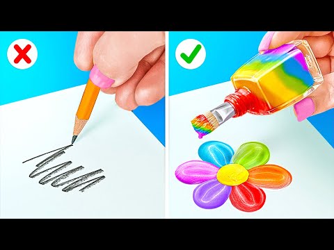 TRIK MELUKIS & MENGGAMBAR GENIUS 🎨✨ Ide Seni DIY Mudah yang HARUS Anda Coba!