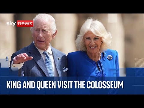 King and Queen visit the Colosseum in Rome