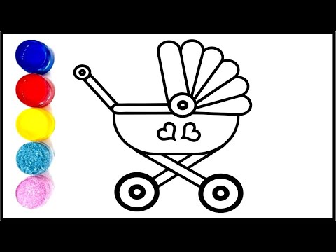 Drawing for Kids Baby Stroller | Easy Drawing, Painting and Coloring for Toddlers