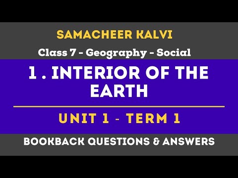 Interior of the Earth Exercises | Unit 1  | Class 7 | Geography | Social | Samacheer Kalvi