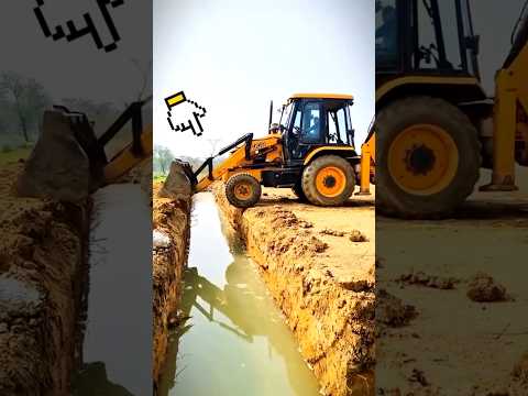 This JCB crossed the drain in a strange way 😱 #shorts #short #trending #viralshorts #facts #reels
