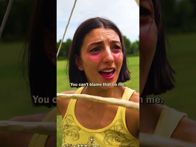 She pulled a bow and arrow at him!