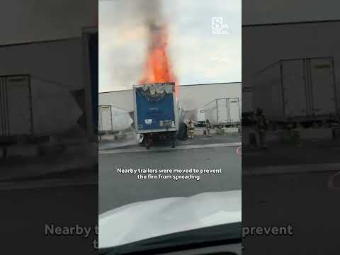 Flames engulf trailer at Cumberland County business